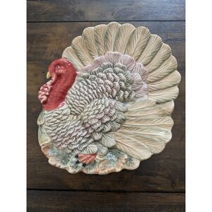 Kaldun & Bogle Ceramic Turkey Platter Hand Painted Thanksgiving